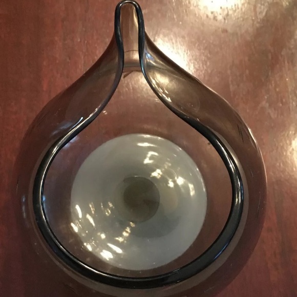 National Potteries Grey Brandy Glass w/White Stem - Picture 5 of 7